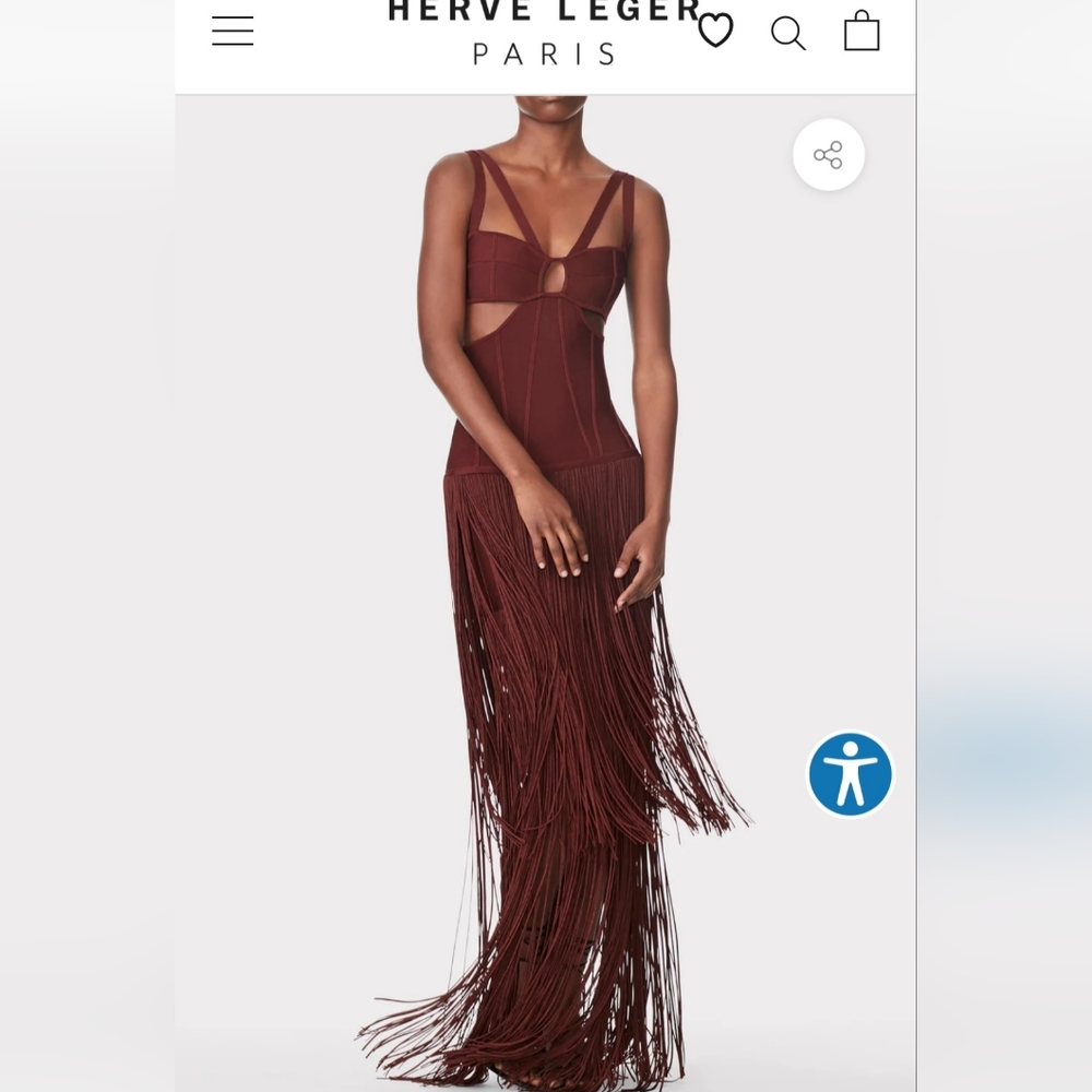Strappy Fringe Gown with Cut Out